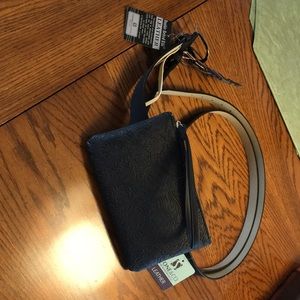 NWT Stone Mountain Leather double belted bag